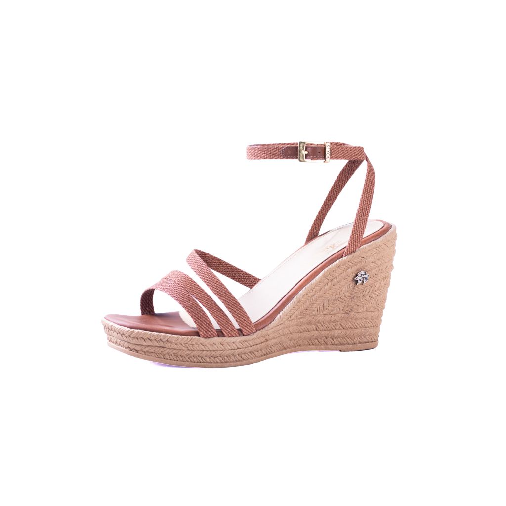 SANDALIA 9113 MARRON RAFIA CON BASE YUTE